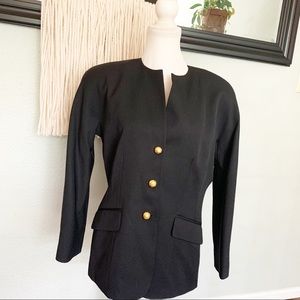 Lord and Taylor black wool button up jacket